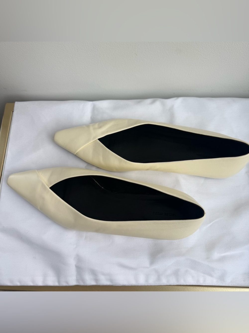 Barsi White Leather Ballet Flats size 39 - Loulou de Saison - Picture 14 of 14